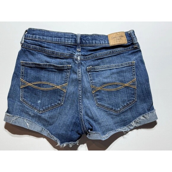 Abercrombie & Fitch Women’s Denim Cutoff Shorts Size 2/26 –Distressed Blue Jean - Picture 2 of 6